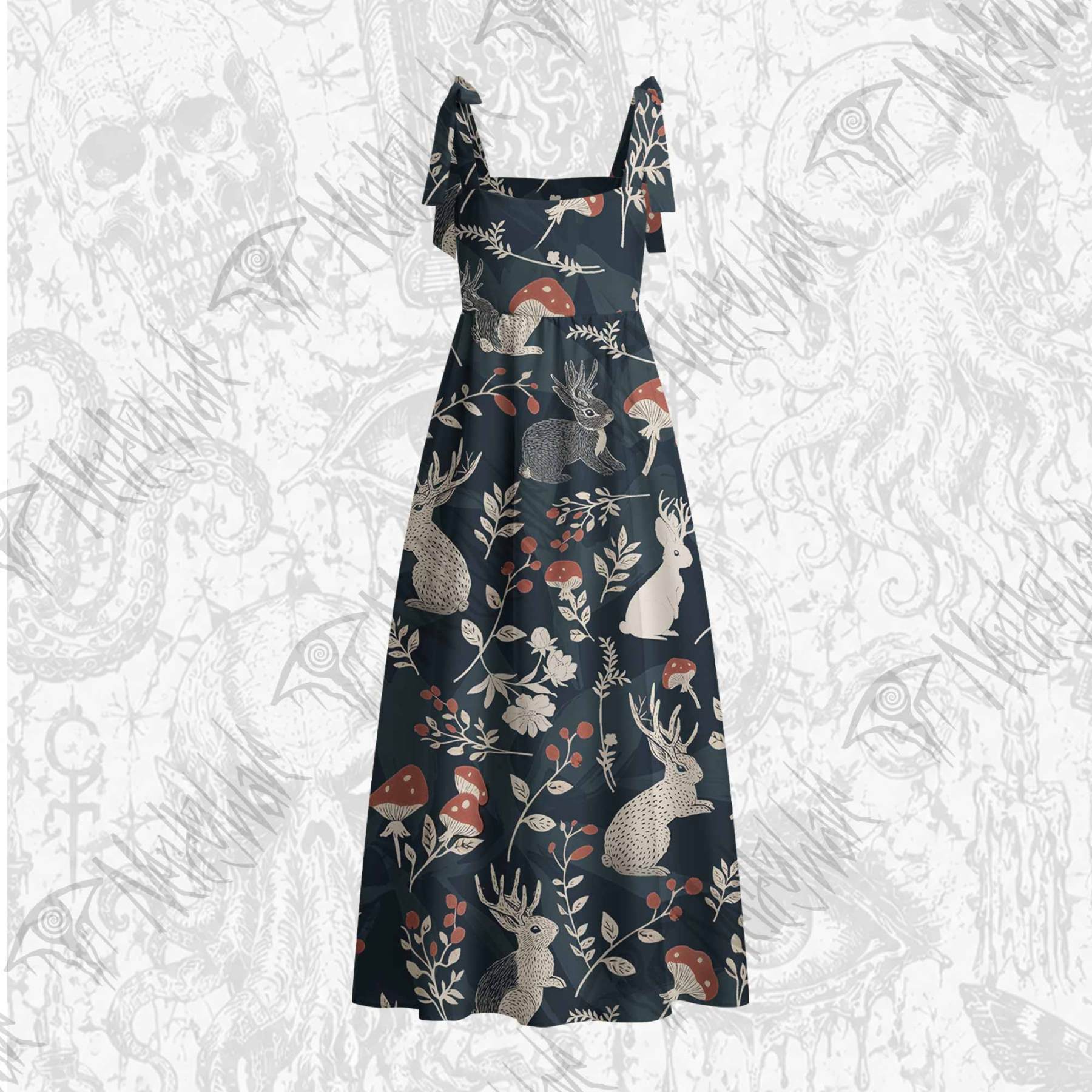 Jackalope Tie Shoulder Maxi Dress