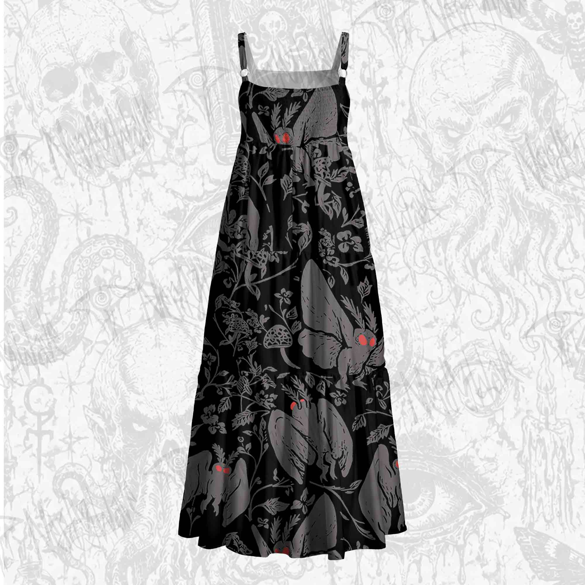 Mothman in the Jungle Wide Straps Maxi Dress