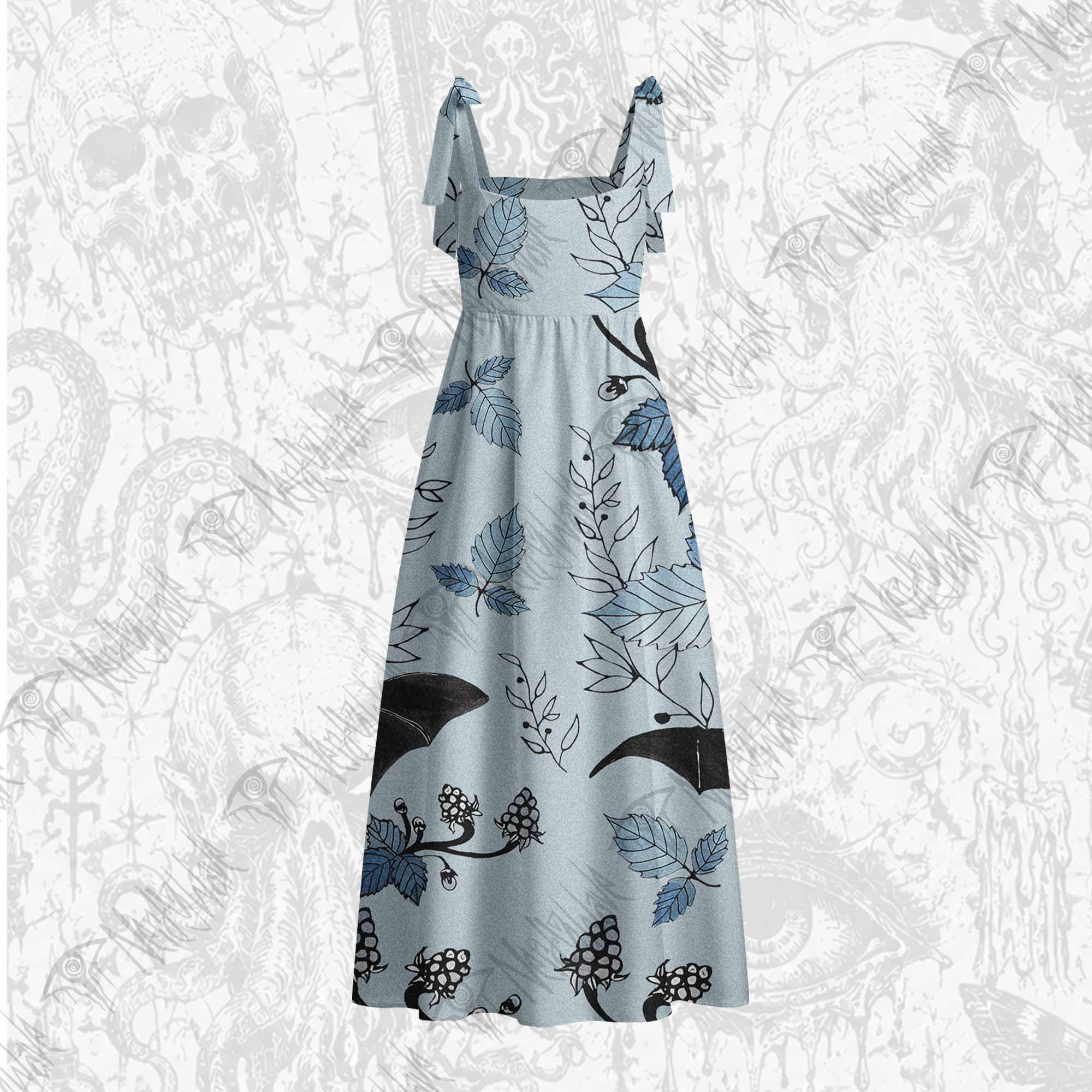 Flying Bats Tie Shoulder Maxi Dress
