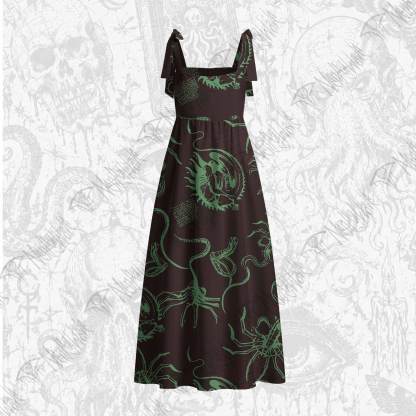 Alien Delivery Guy Tie Shoulder Maxi Dress