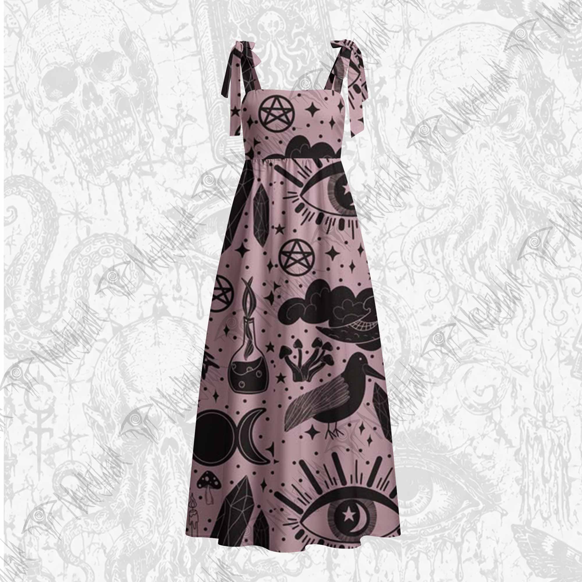 Mystic Whimsy Tie Shoulder Maxi Dress