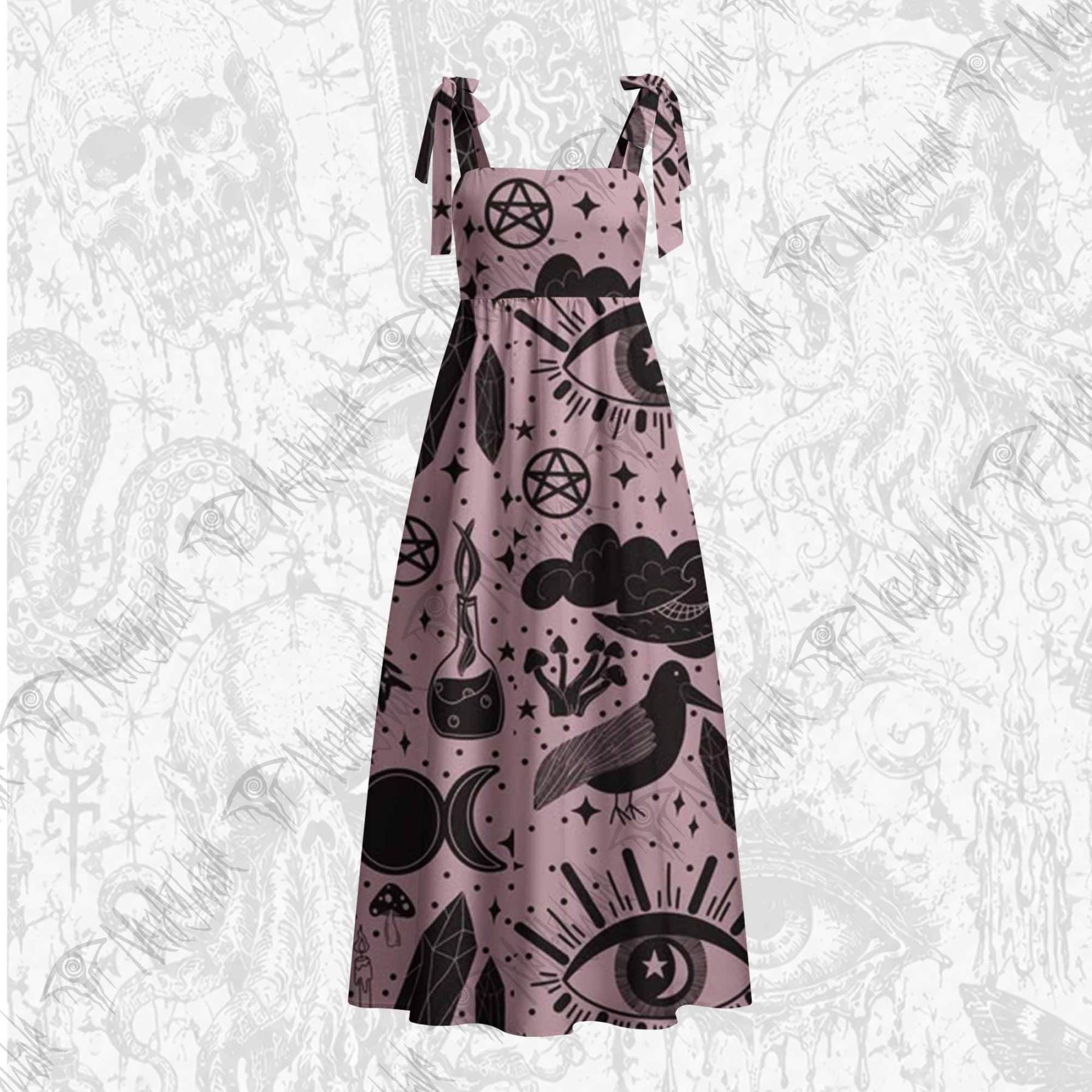 Mystic Whimsy Tie Shoulder Maxi Dress