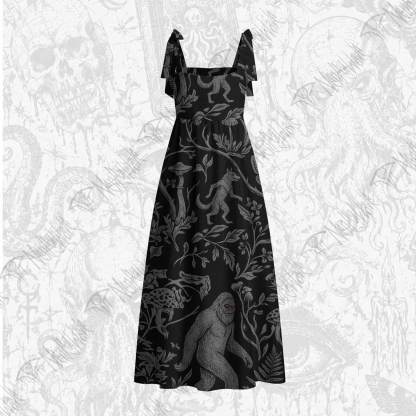 Cryptid Forest Tie Shoulder Maxi Dress