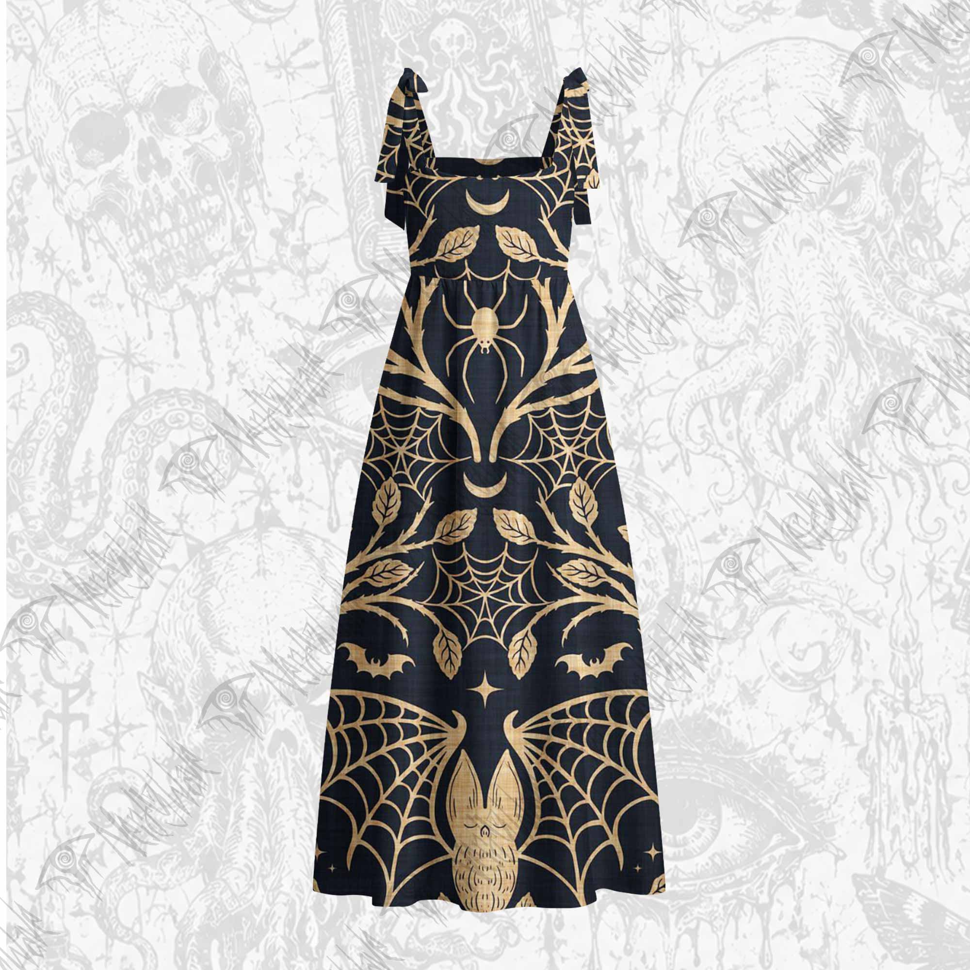 Midnight Manorv Tie Shoulder Maxi Dress