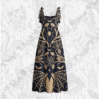 Midnight Manorv Tie Shoulder Maxi Dress