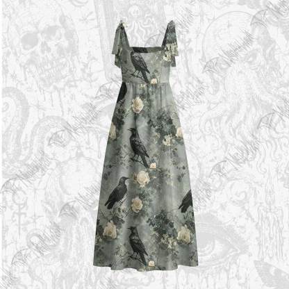 Raven’s Requiem Tie Shoulder Maxi Dress
