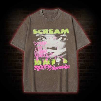 Do You Like Scary Movies? Vintage Movie Washed T-shirt