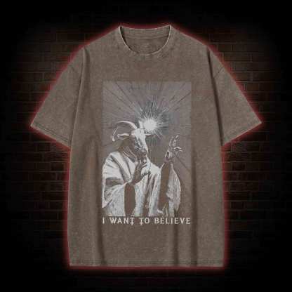 I Want to Believe Goat Washed T-shirt