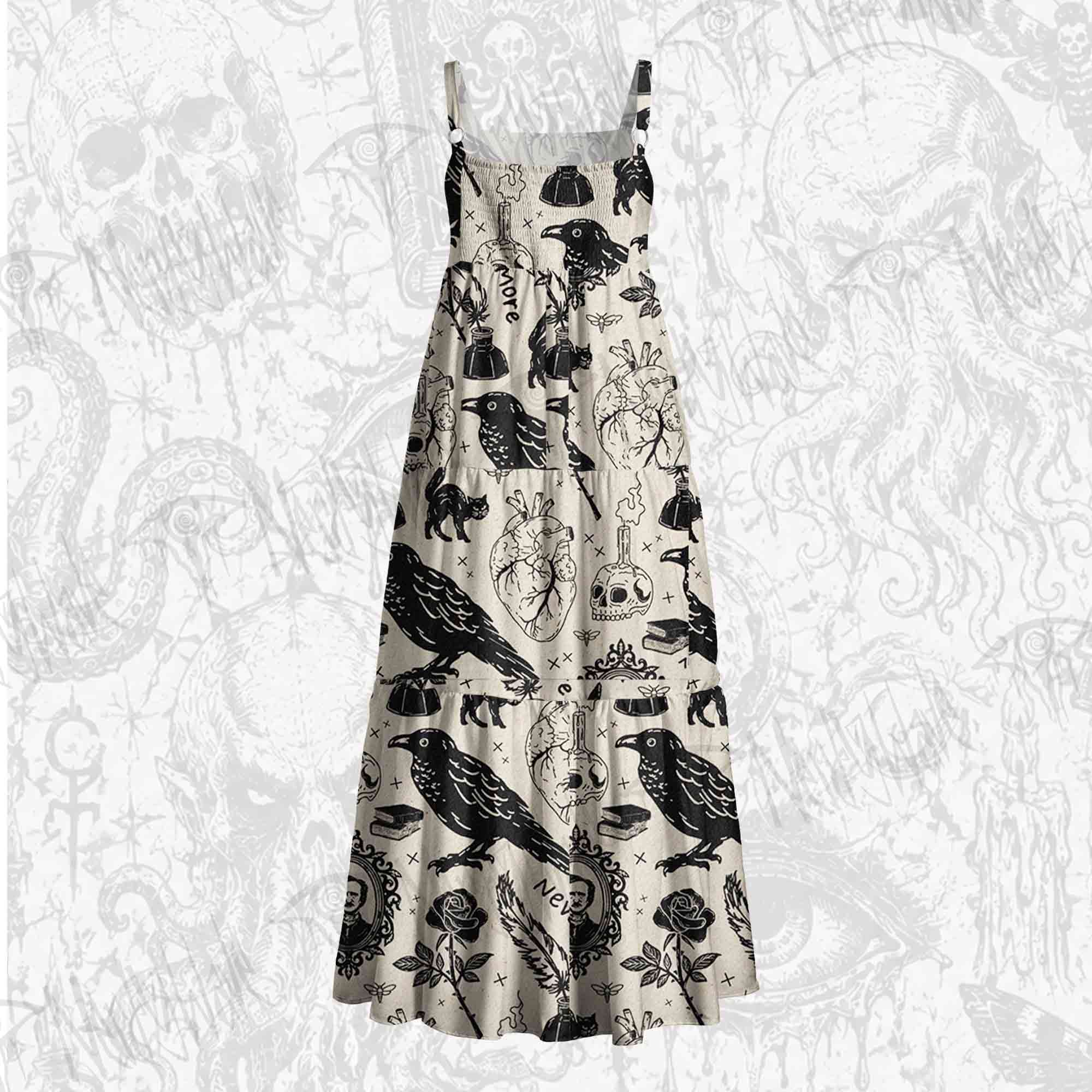Raven’s Ink Wide Straps Maxi Dress