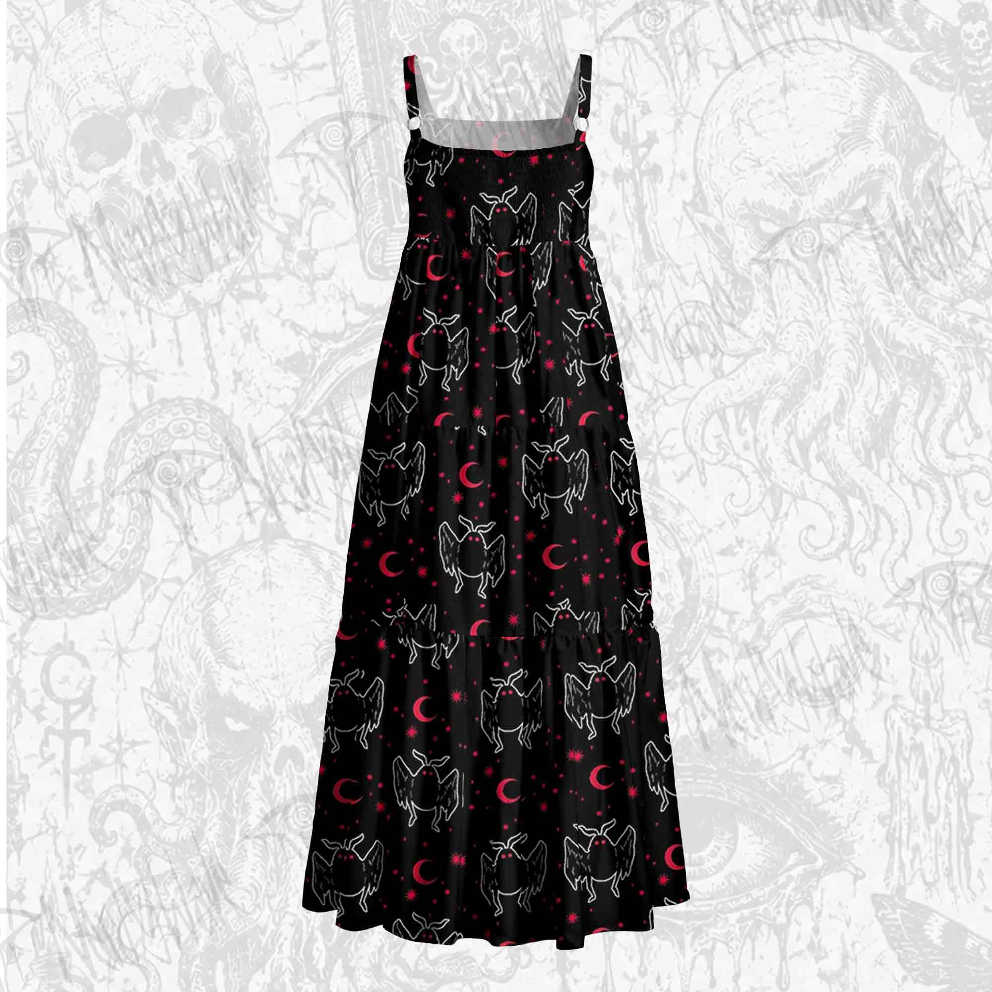 Mothman Night Wide Straps Maxi Dress
