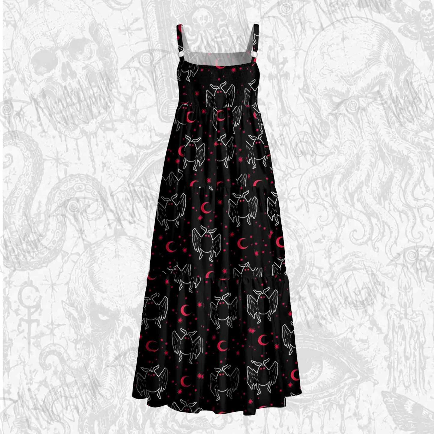 Mothman Night Wide Straps Maxi Dress