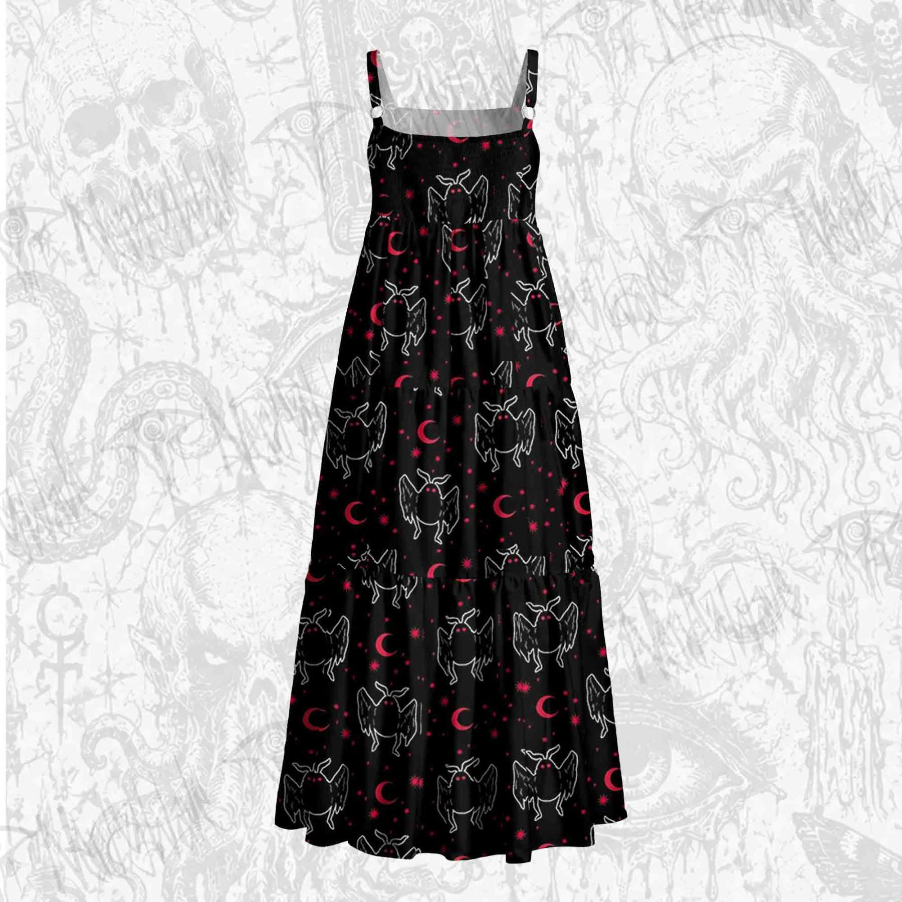 Mothman Night Wide Straps Maxi Dress