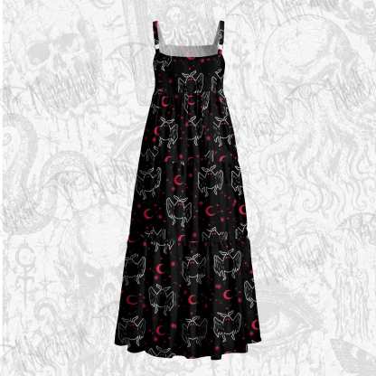 Mothman Night Wide Straps Maxi Dress
