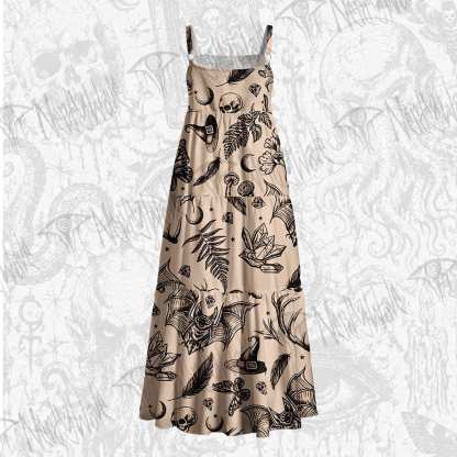 Witchy Botanical Wide Straps Maxi Dress