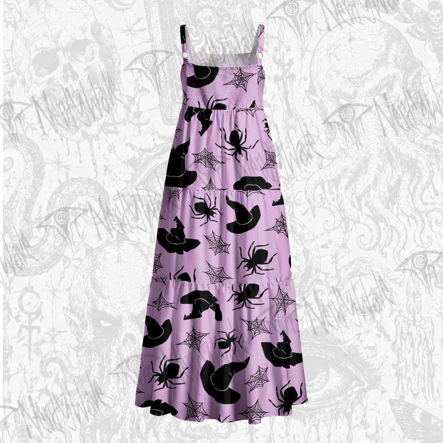 Pastel Goth Wide Straps Maxi Dress