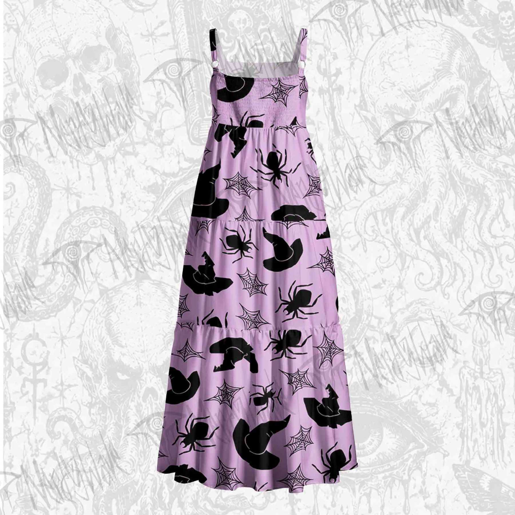 Pastel Goth Wide Straps Maxi Dress