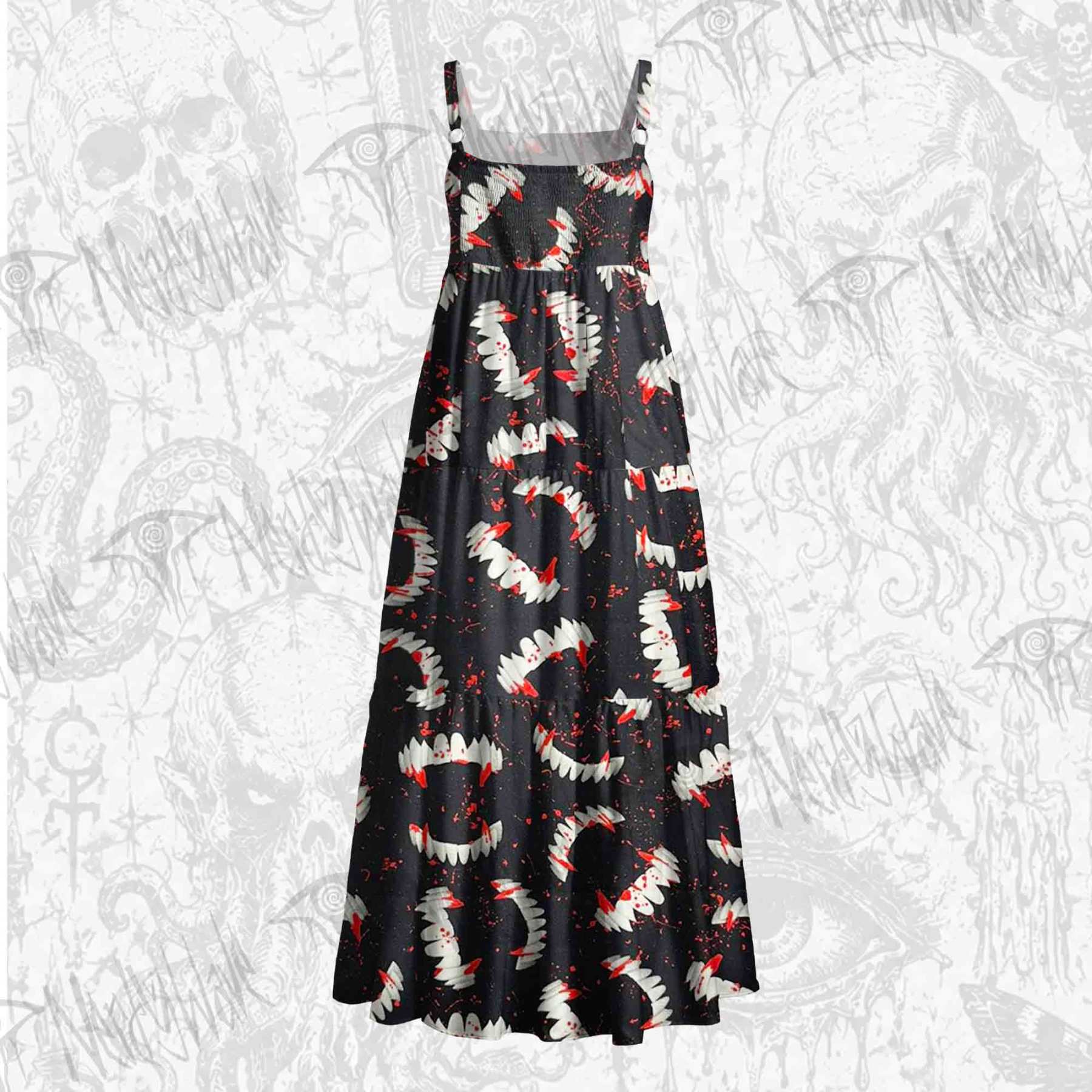 Bloody Vampire Wide Straps Maxi Dress