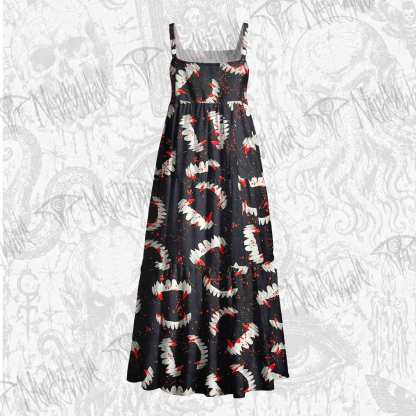 Bloody Vampire Wide Straps Maxi Dress