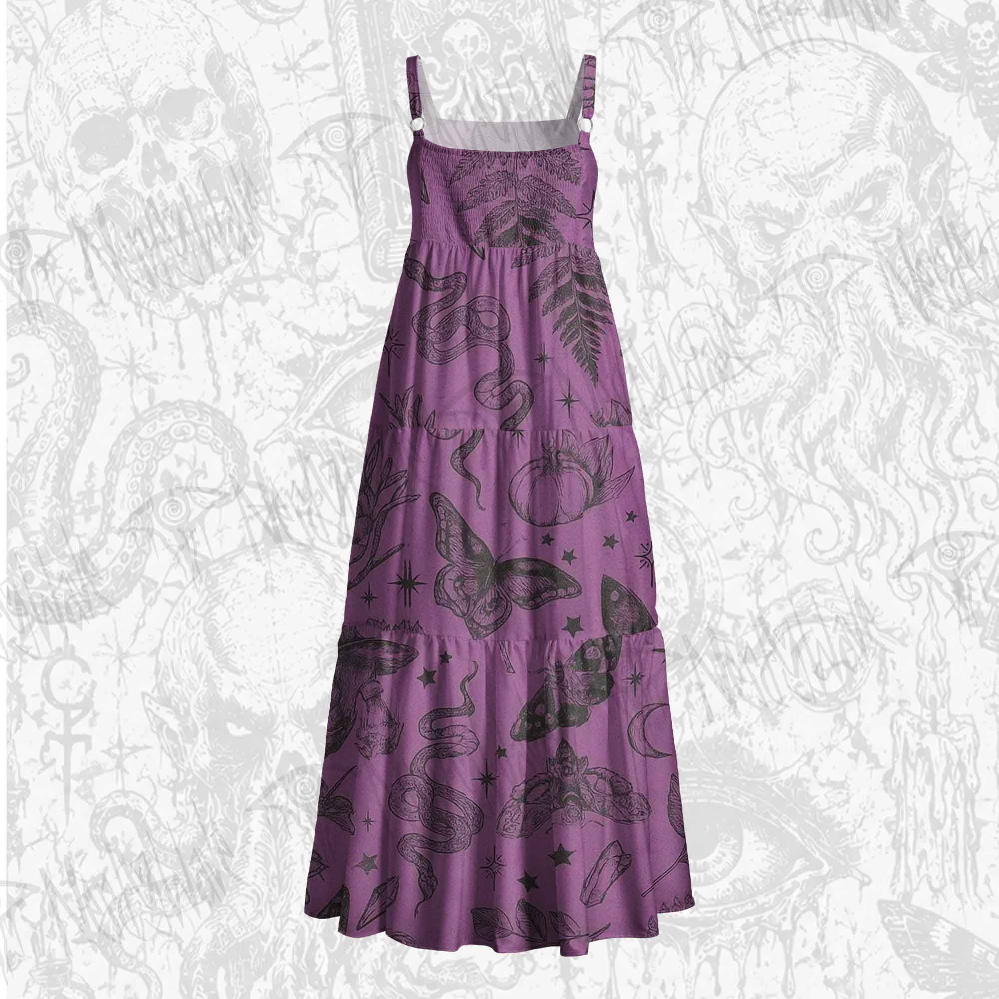Witchy Aesthetic Wide Straps Maxi Dress