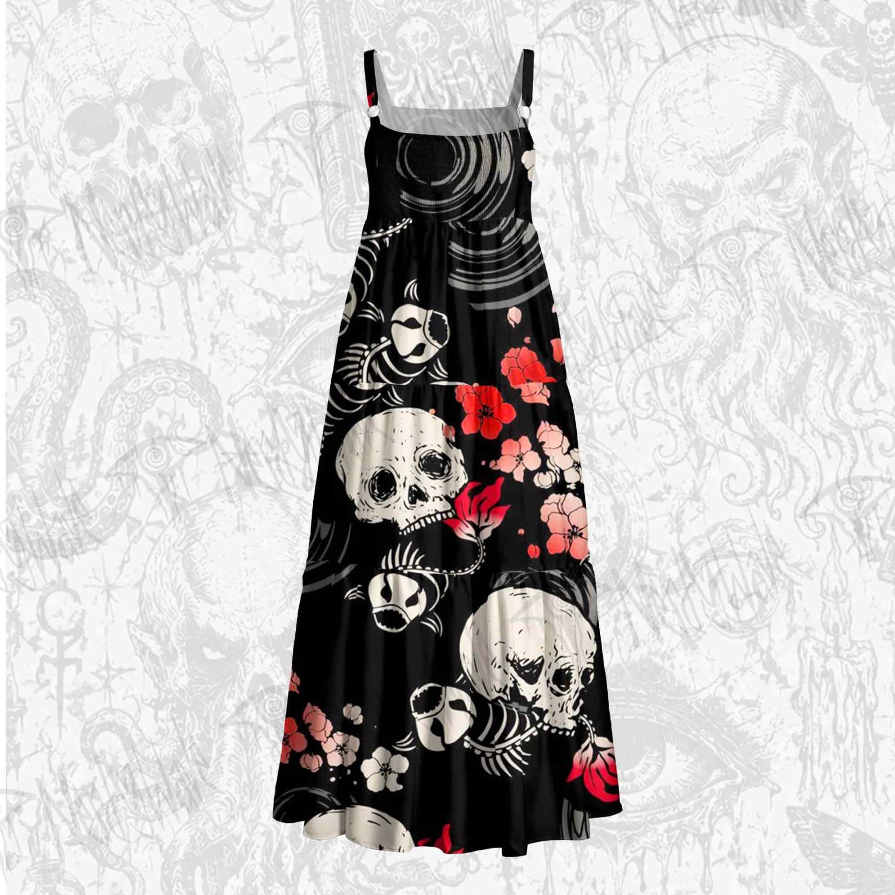 Goldfish and Cherry Blossoms Wide Straps Maxi Dress