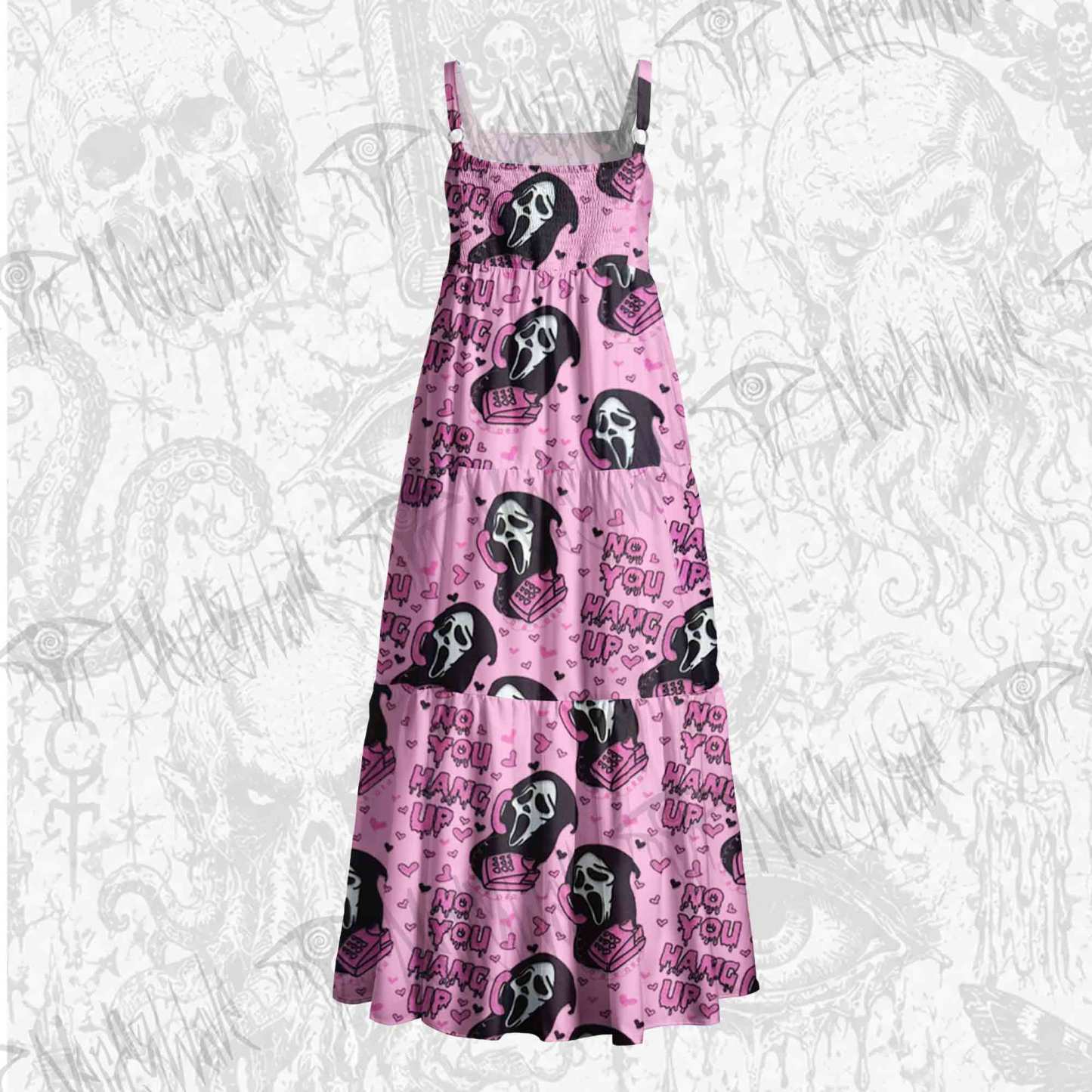 No You Hang Up Wide Straps Maxi Dress