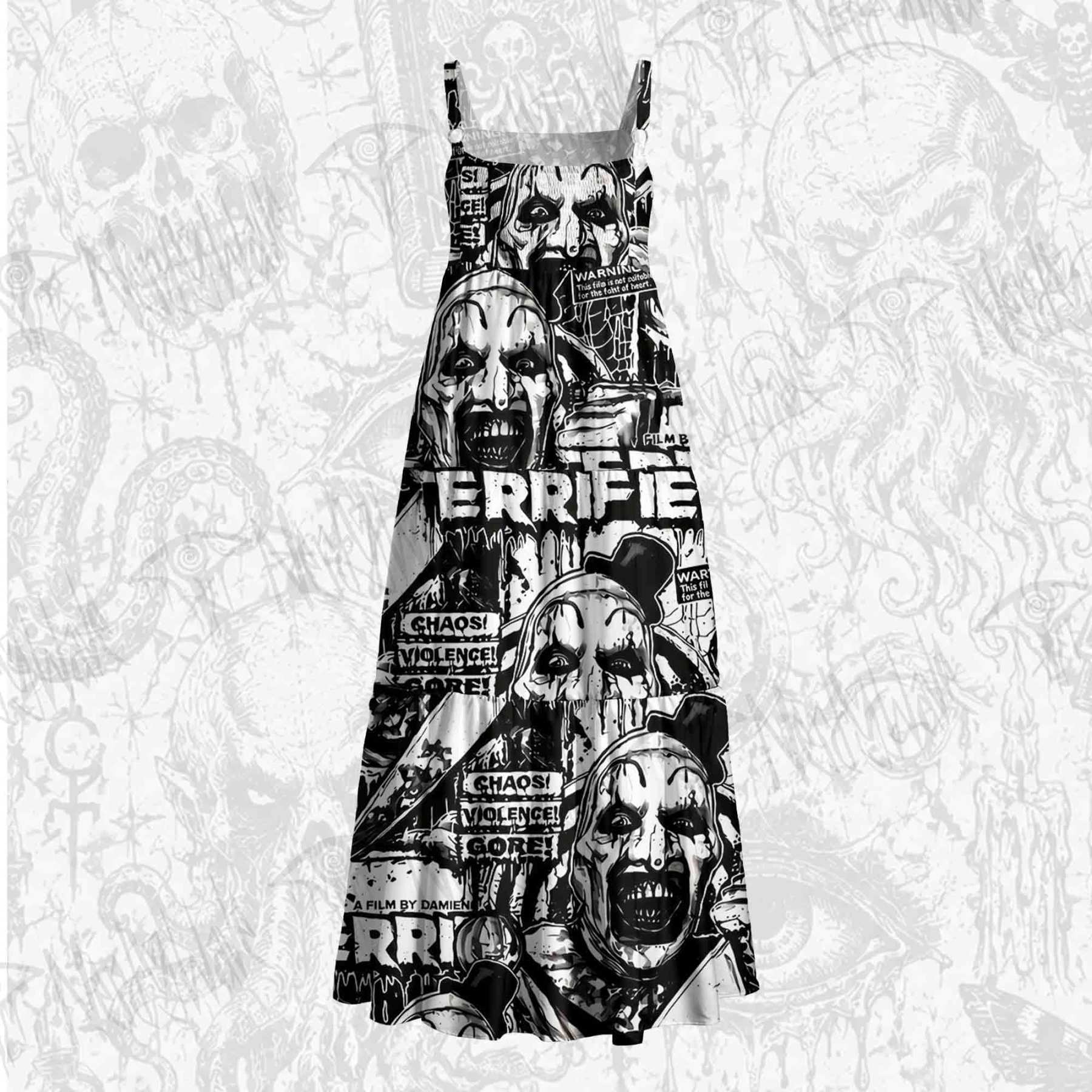 Warning Wide Straps Maxi Dress