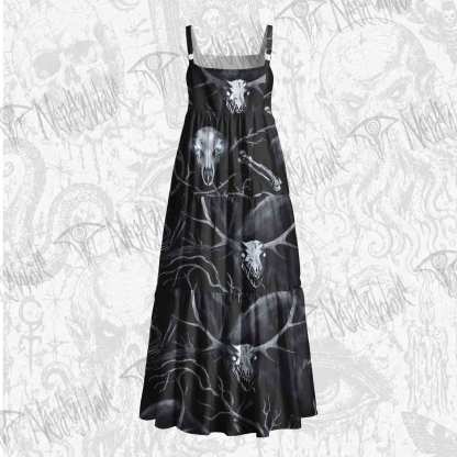 Wendigo Folk Horror Wide Straps Maxi Dress