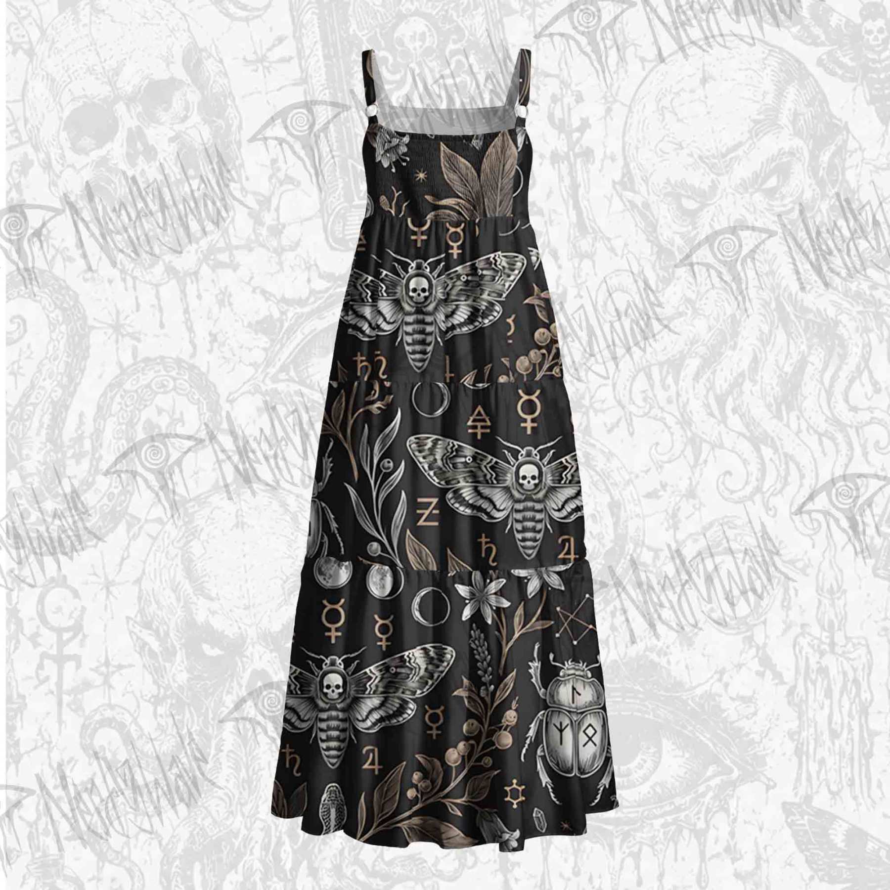 Cosmic Mystic Wide Straps Maxi Dress