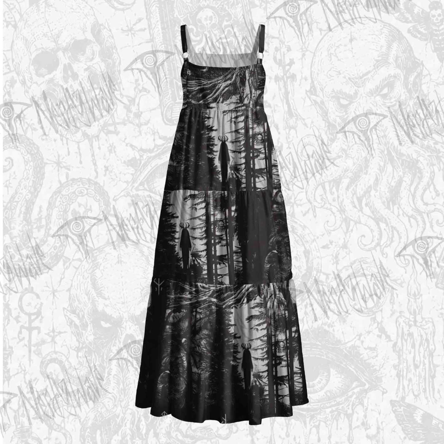 Forest Ritual Wide Straps Maxi Dress