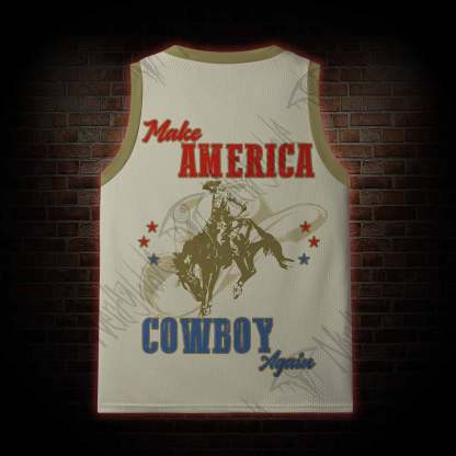 America Needs Cowboys Mesh Jersey Tank Top