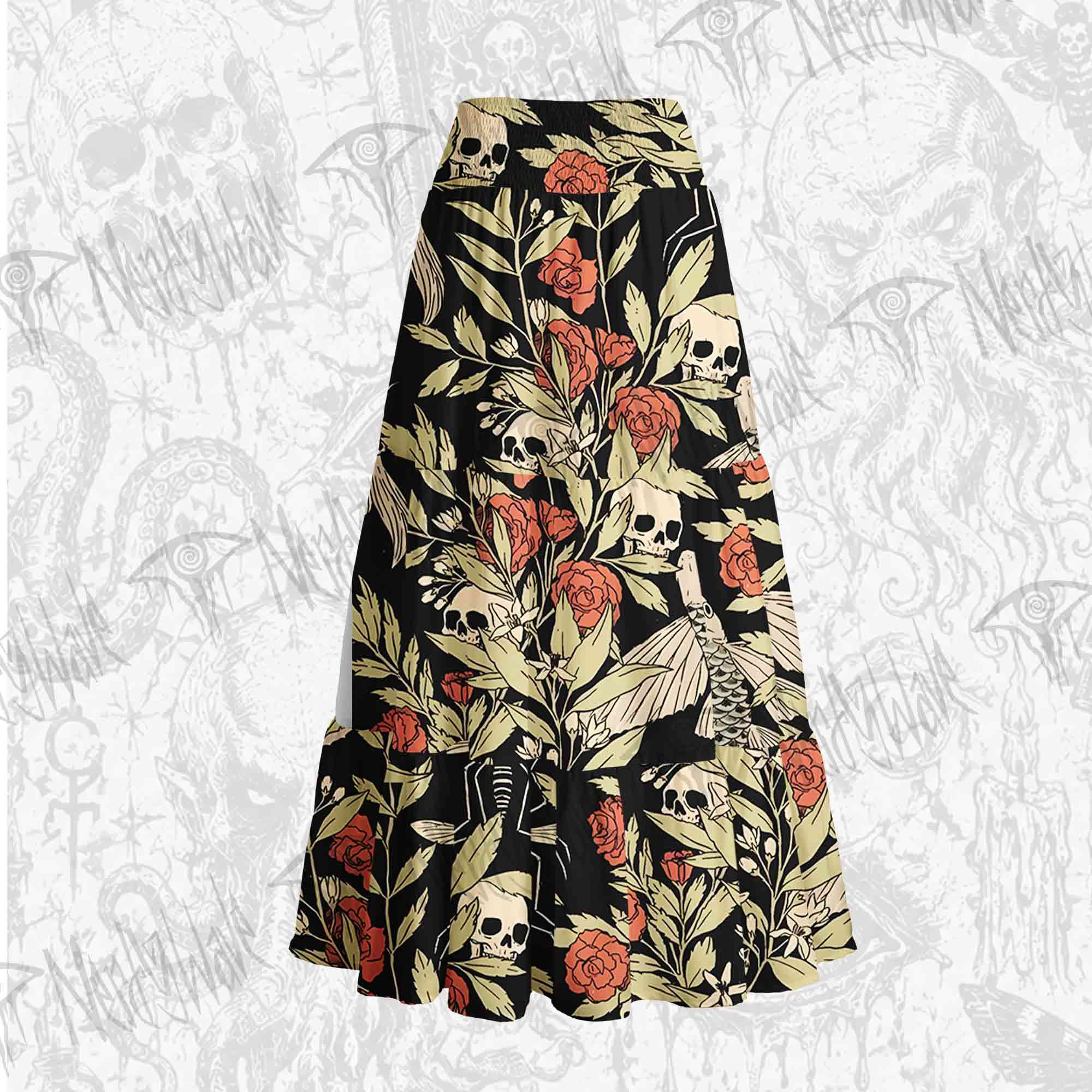 Skull and Flying Fish Tiered Skirt