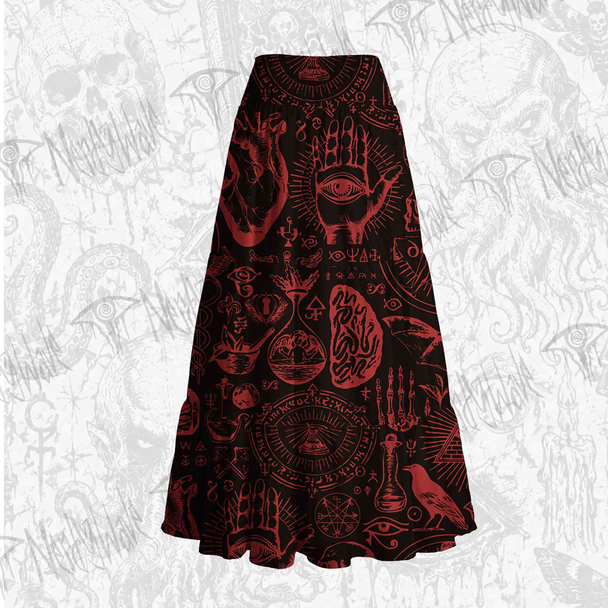 Occultism Tiered Skirt