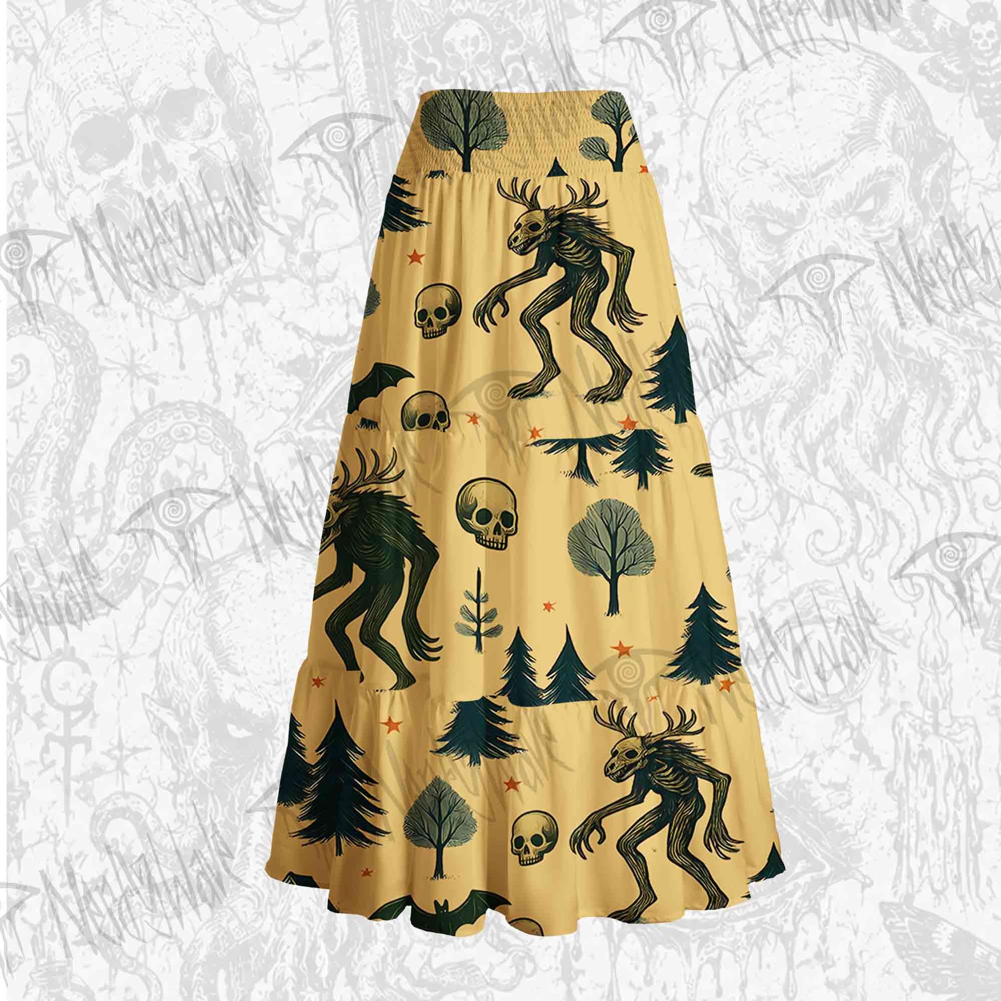 Wendigo in the Forest Tiered Skirt