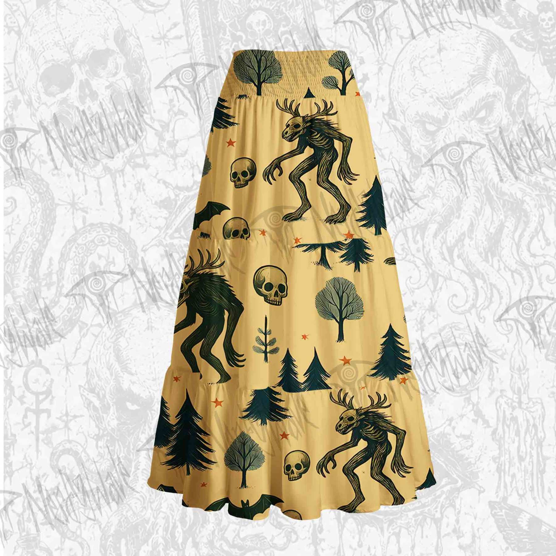 Wendigo in the Forest Tiered Skirt