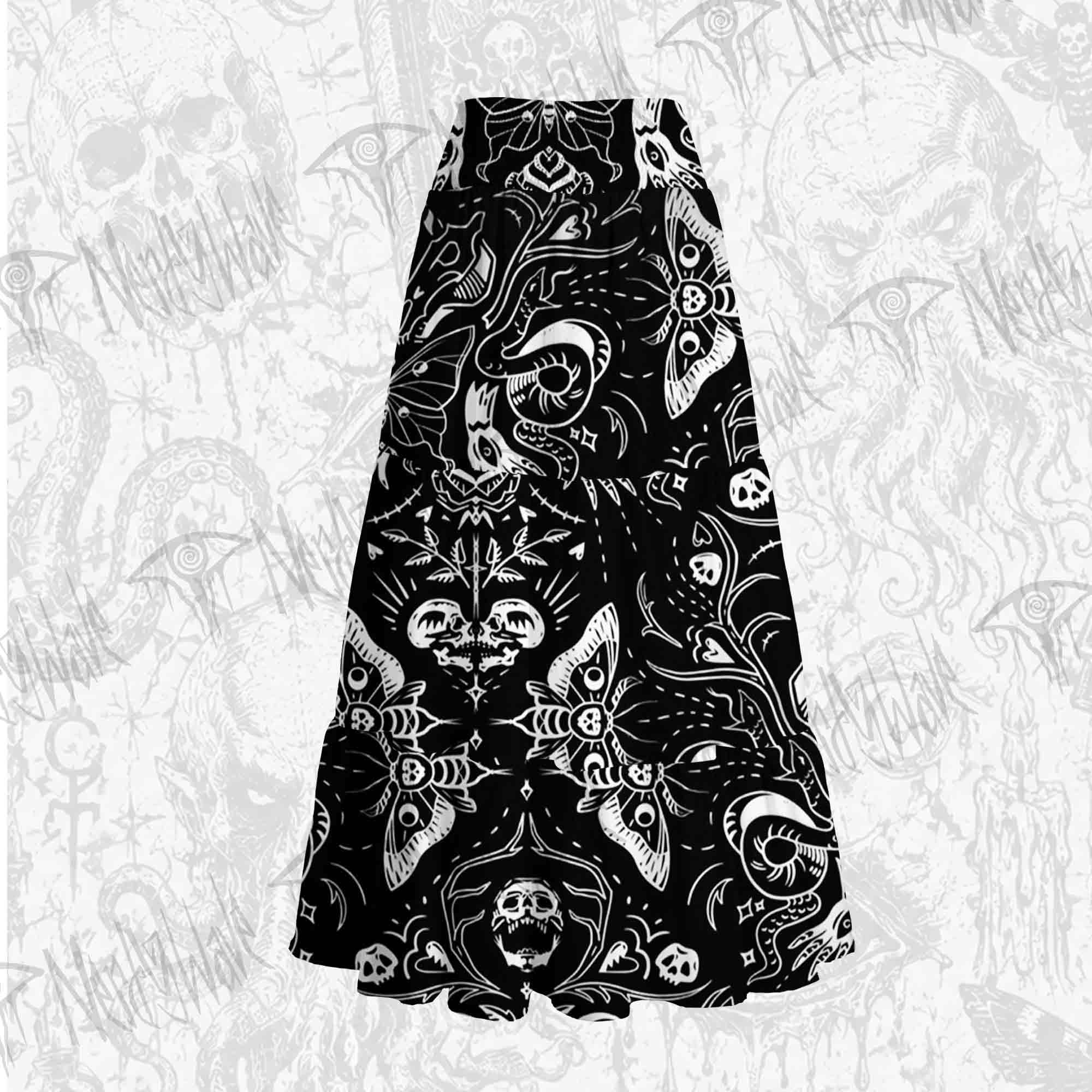 Dark Goth Cake Tiered Skirt