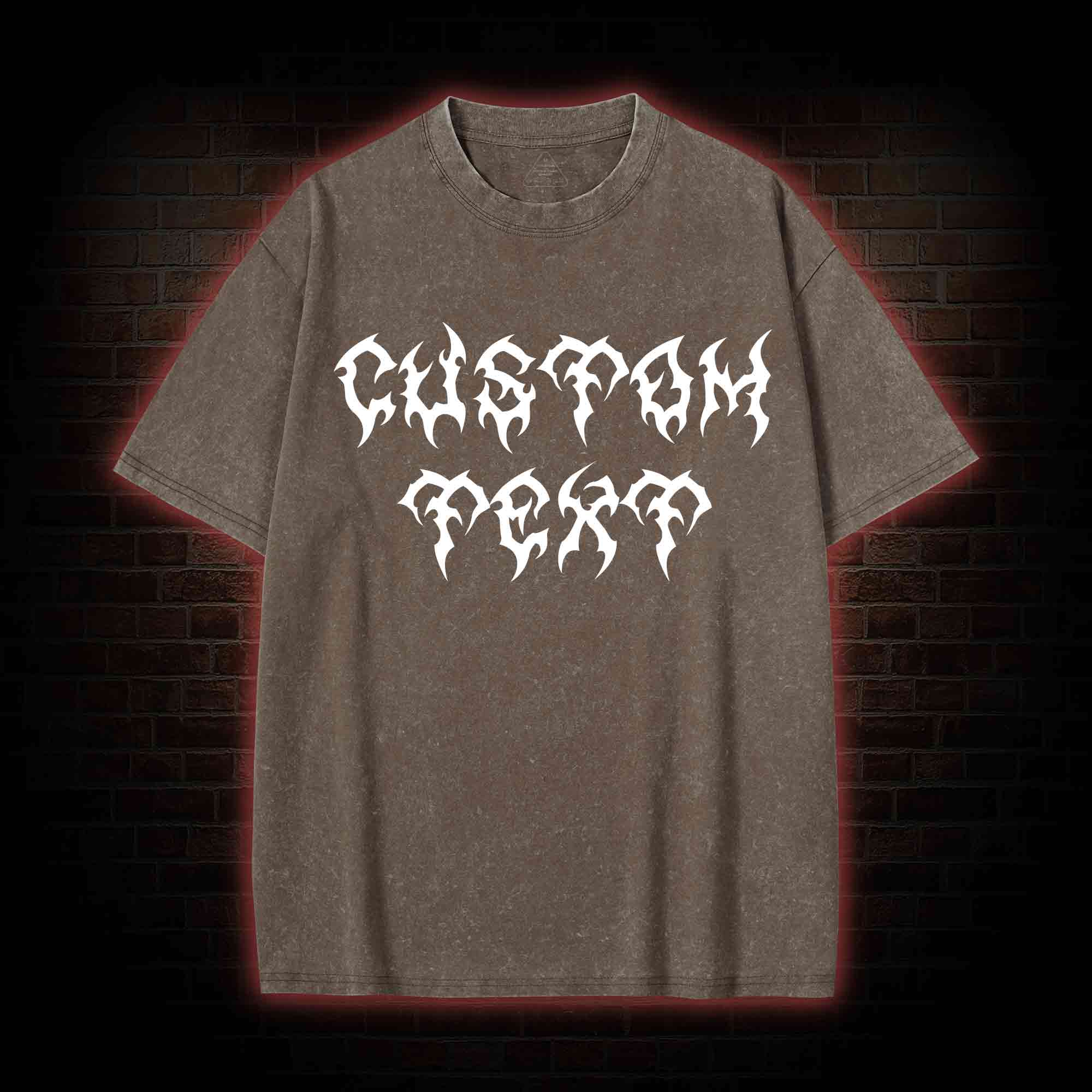 Personalized Style Custom Text Washed T-shirt