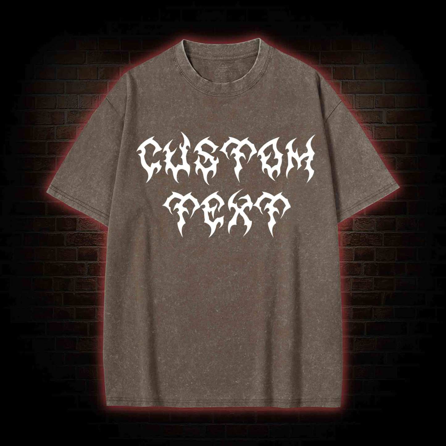 Personalized Style Custom Text Washed T-shirt