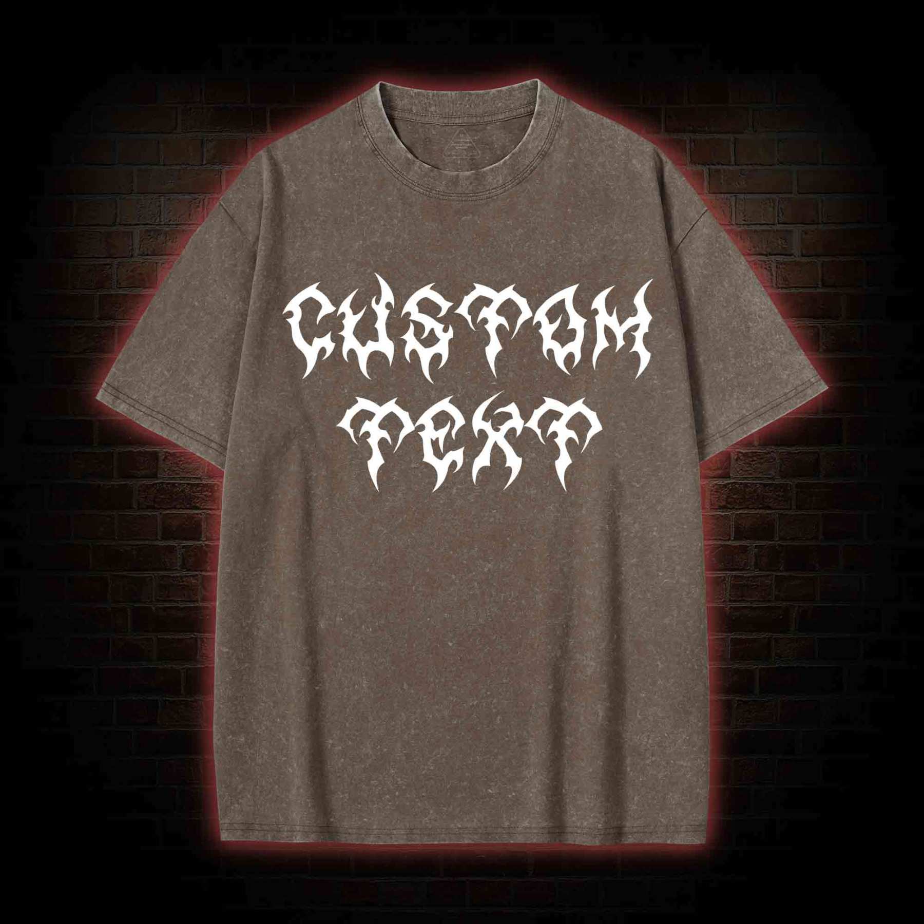 Personalized Style Custom Text Washed T-shirt