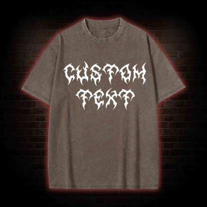 Personalized Style Custom Text Washed T-shirt