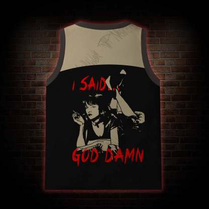I Said God Damn Mesh Jersey Tank Top
