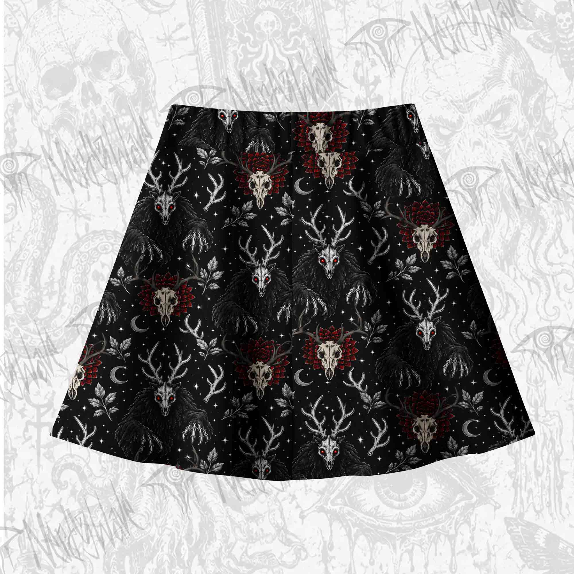 Wendigo Skulls Skateboard Skirts