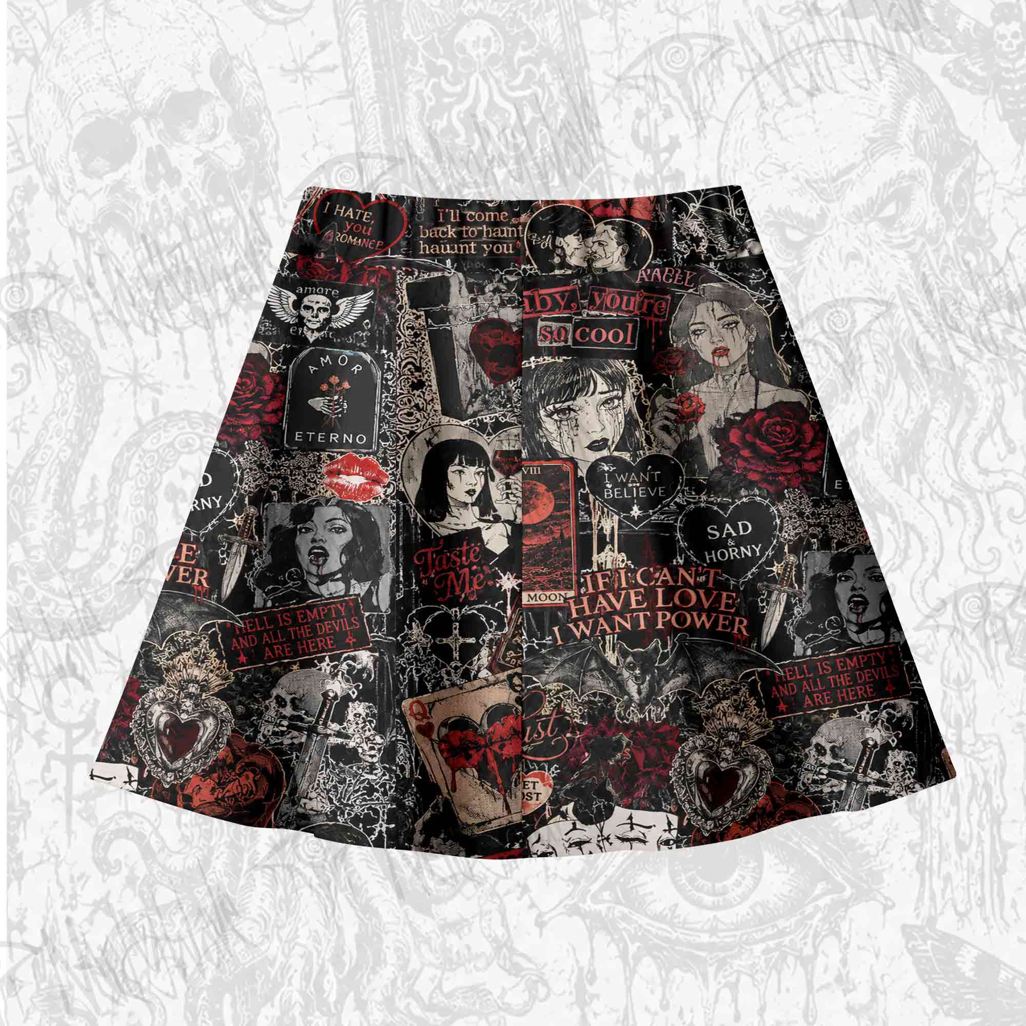 Vintage Stay Spooky Skateboard Skirts