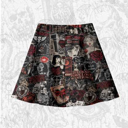 Vintage Stay Spooky Skateboard Skirts