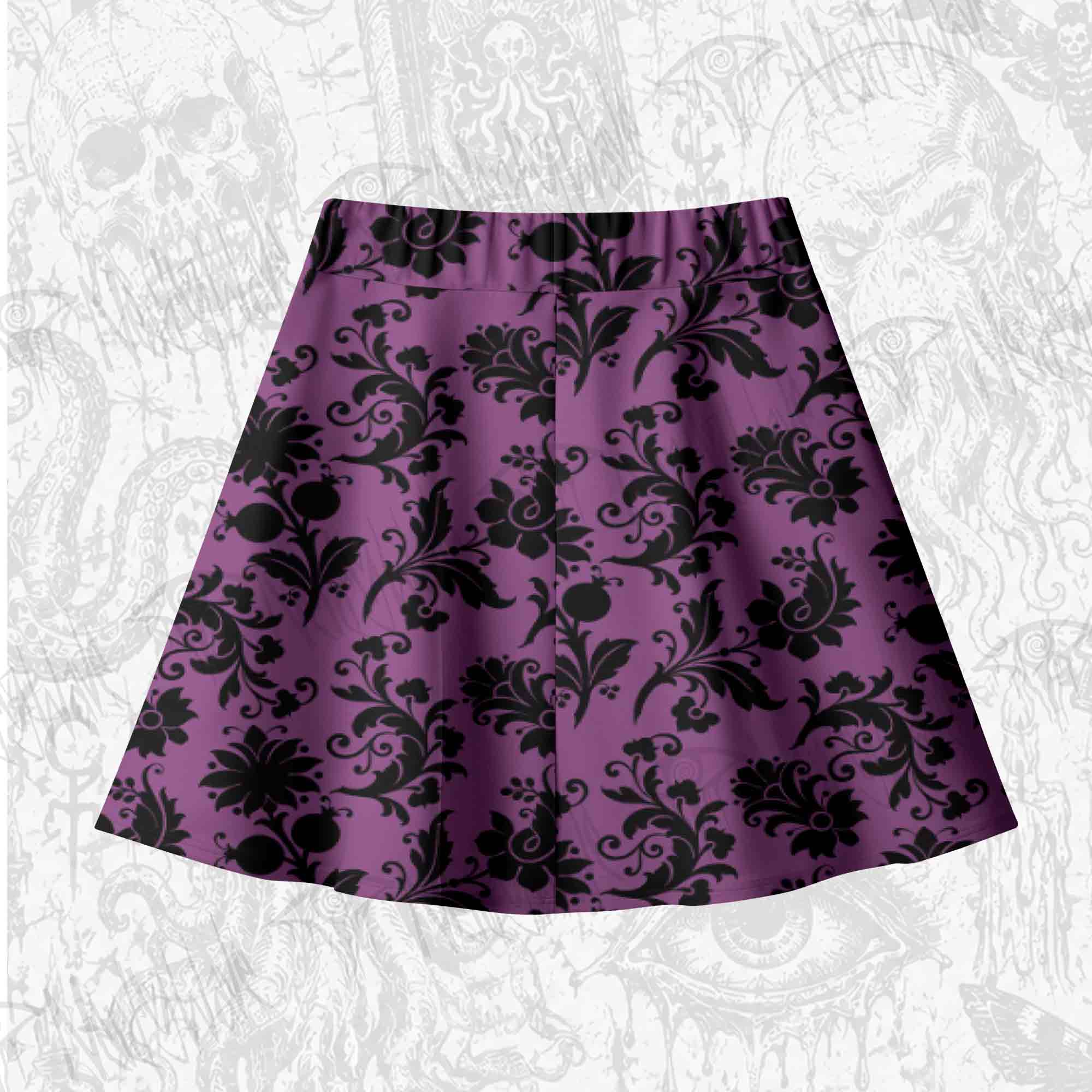 Black Floral Skateboard Skirts