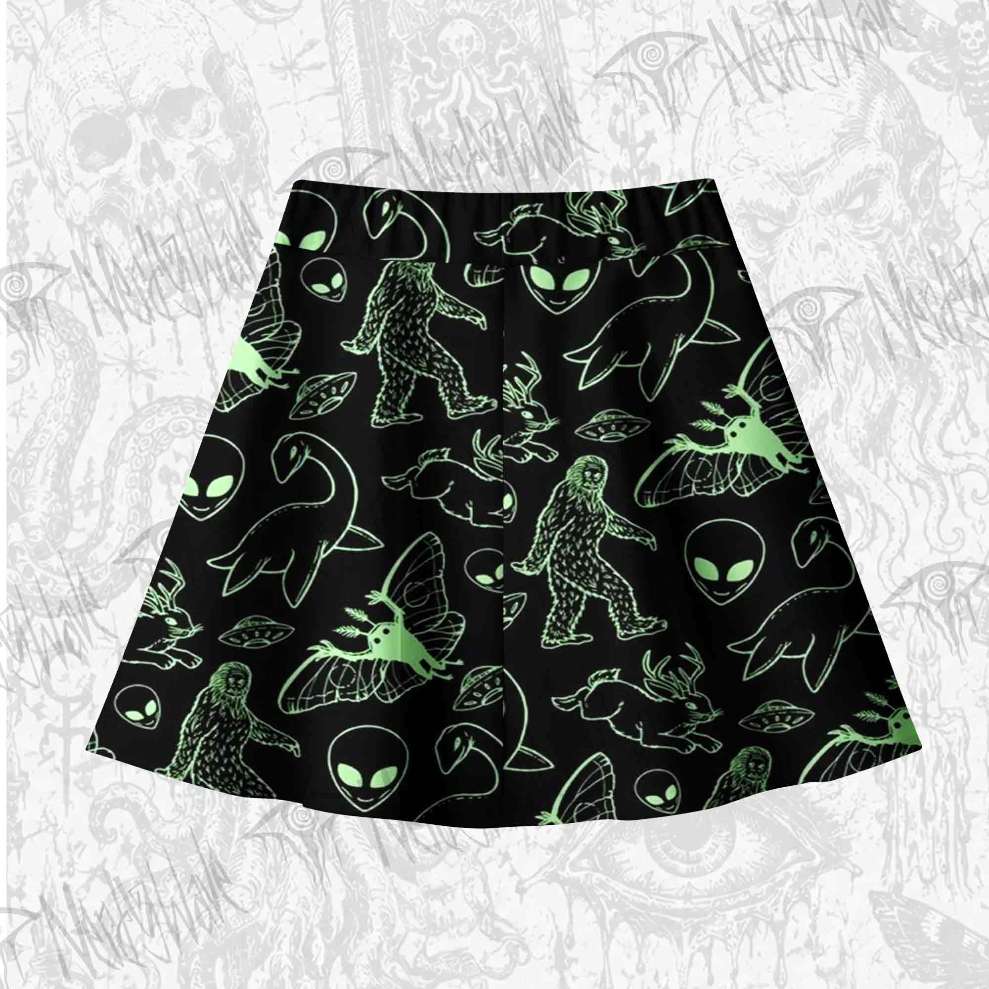 Cryptid Night Skateboard Skirts