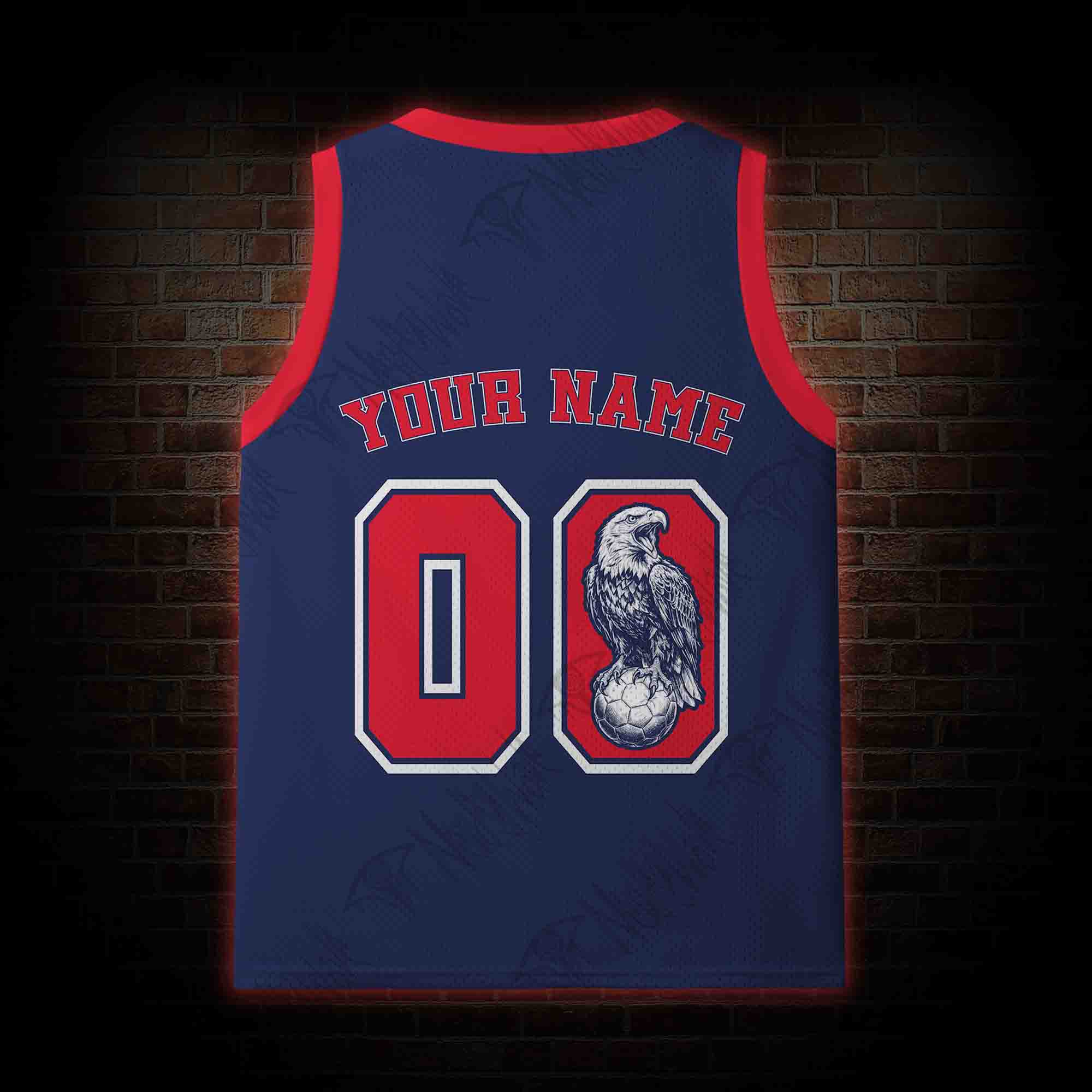 Personalized Bald Eagle Football Mesh Jersey Tank Top