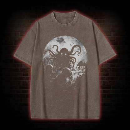 Old God Cthulhu Washed T-shirt