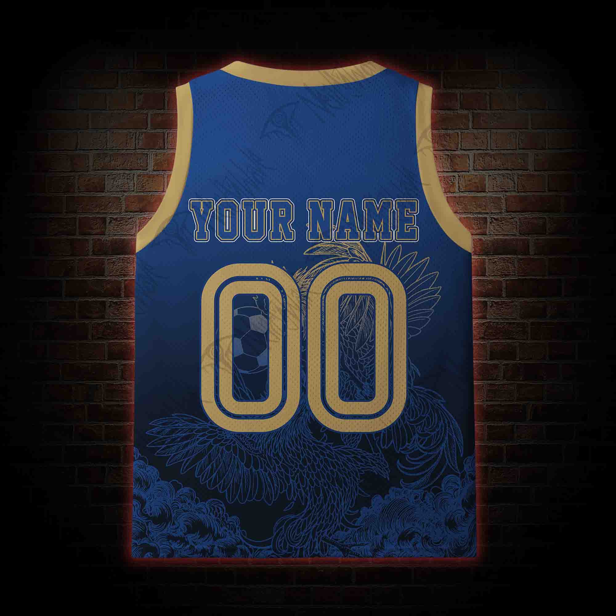 Personalized Bald Eagle Football Mesh Jersey Tank Top