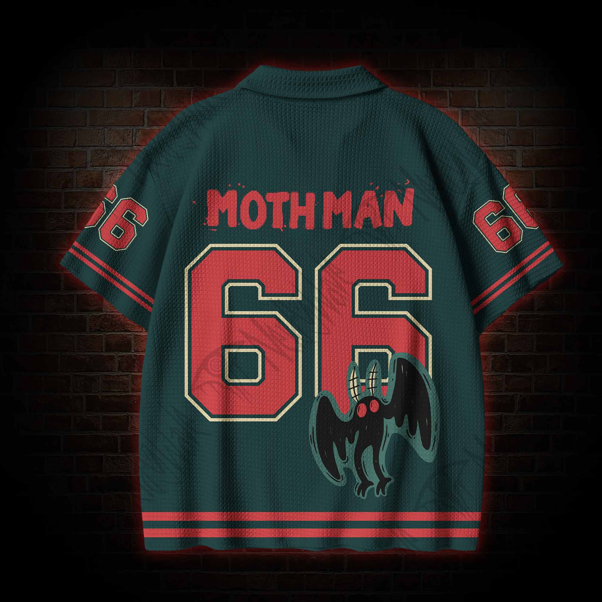 Mothman Crochet Knit Polo Shirt