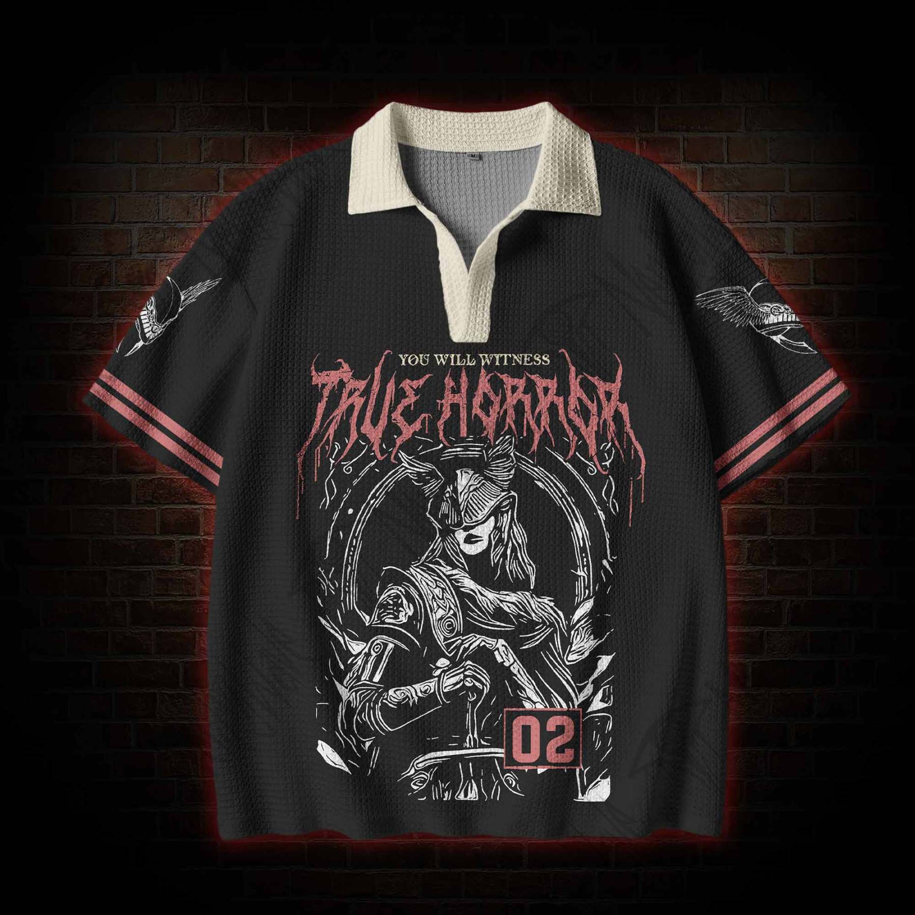 True Horror Crochet Knit Polo Shirt